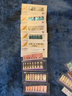 Color Street Nail Polish Strips - Mixed Designs in Teal, White, Black, Pink